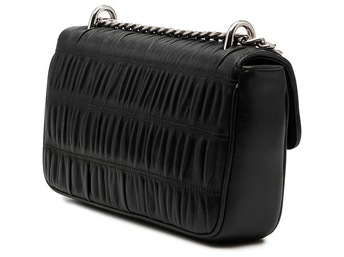 Prada Black Nappa Gaufre Chain Flap Nero - vista 2