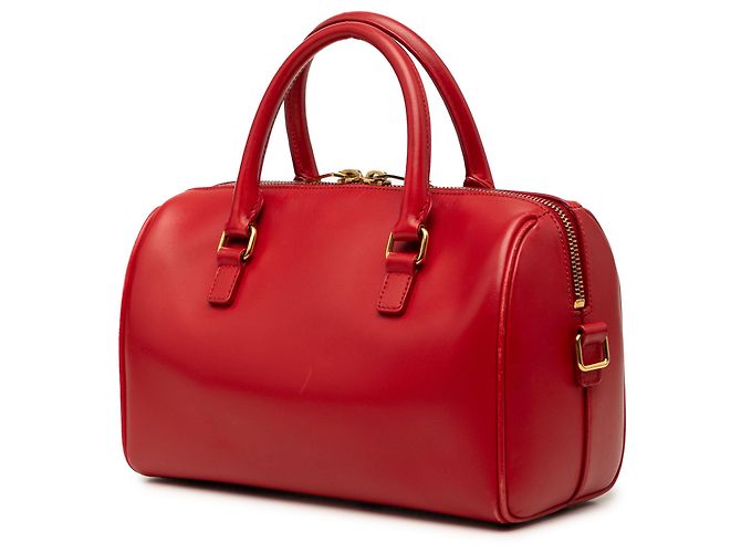 Saint Laurent Red Baby Leather Classic Duffle Satchel Tasche - Ansicht 2