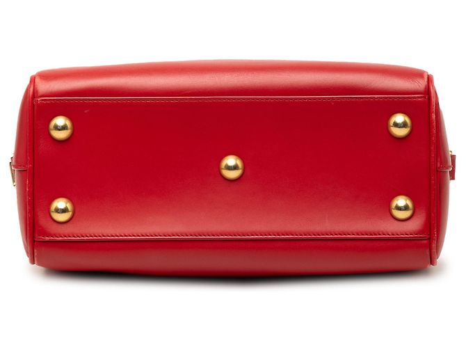 Saint Laurent Red Baby Leather Classic Duffle Satchel Tasche - Ansicht 3