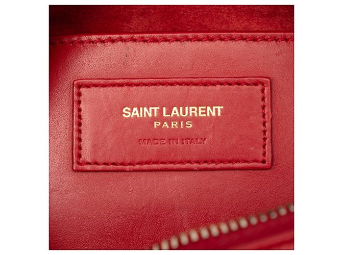 Saint Laurent Red Baby Leather Classic Duffle Satchel Tasche - Ansicht 5