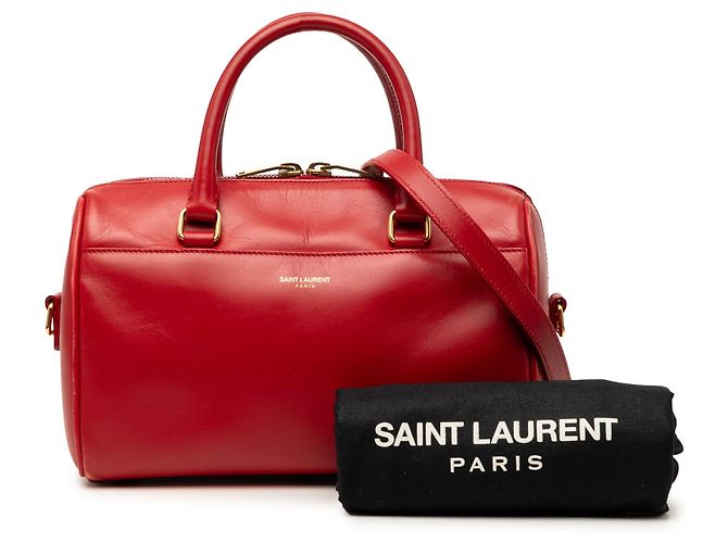 Saint Laurent Red Baby Leather Classic Duffle Satchel Tasche - Ansicht 8