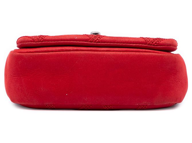 Chanel Red Mini CC Iridescent Calfskin Diamond Stitch Flap Rosso - vista 3