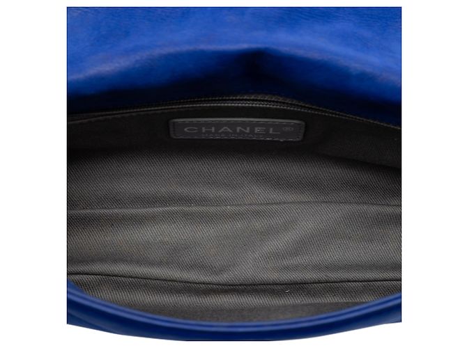 Chanel Blue Small Iridescent Calfskin Diamond Stitch Chain Flap - vista 4