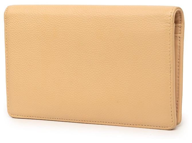 Carteira longa dobrável Chanel Beige CC Caviar Bege - vista 2
