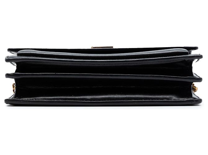 Bolso bandolera Saint Laurent Monogram Sunset en piel de becerro negro, tamaño Medium - vista 3