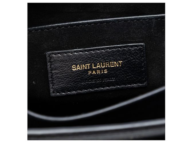 Bolso bandolera Saint Laurent Monogram Sunset en piel de becerro negro, tamaño Medium - vista 5