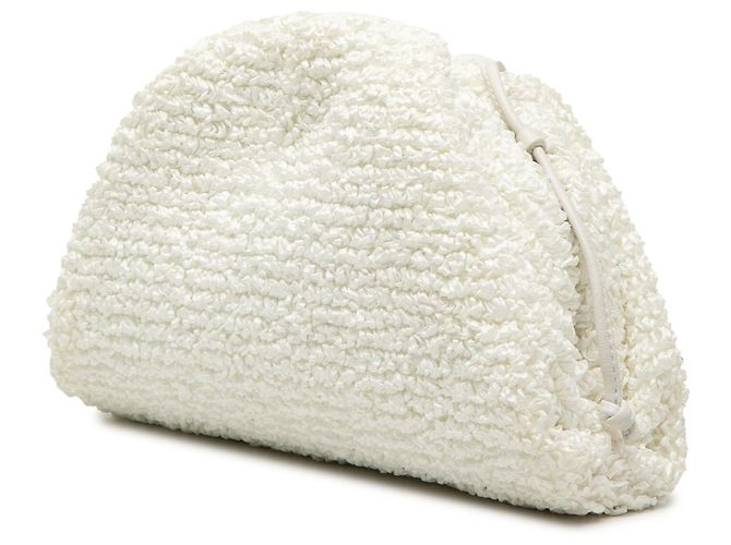 Bottega Veneta White Boucle Raffia The Mini Pouch Crossbody Bianco - vista 2