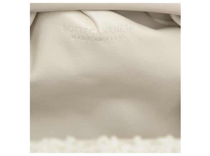 Bottega Veneta White Boucle Raffia The Mini Pouch Crossbody Bianco - vista 5