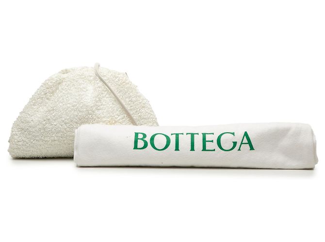 Bottega Veneta White Boucle Raffia The Mini Pouch Crossbody Bianco - vista 8