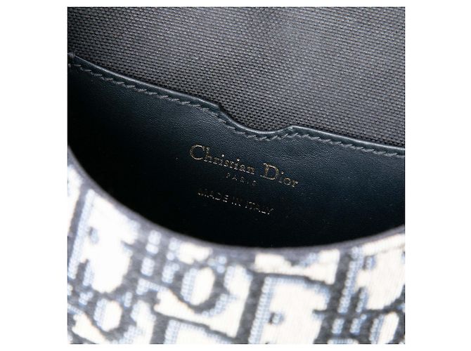 Dior Bobby Crossbody aus blauem Oblique Canvas, Größe Medium Marineblau - Ansicht 5