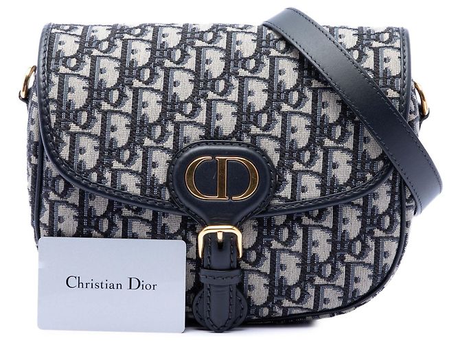 Dior Bobby Crossbody aus blauem Oblique Canvas, Größe Medium Marineblau - Ansicht 7