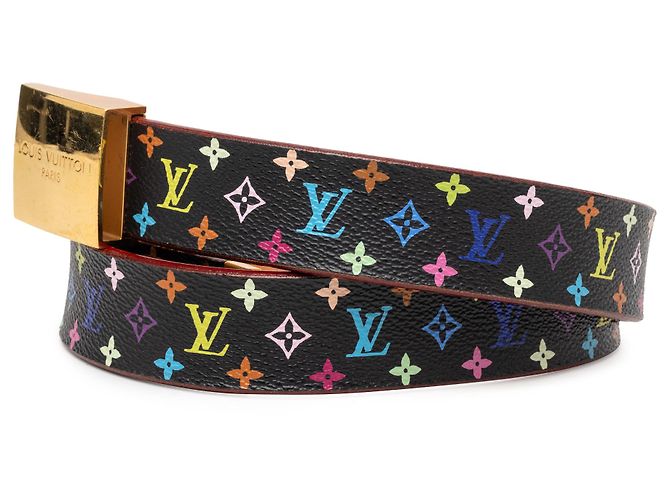 Cintura Louis Vuitton Black Monogram Multicolore Nero - vista 2