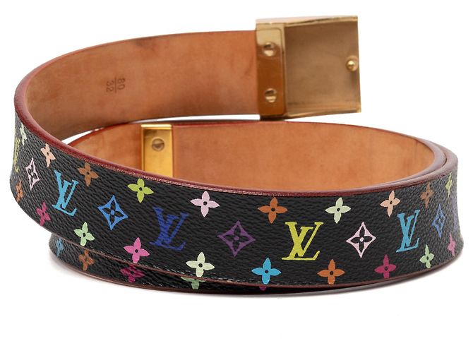 Cintura Louis Vuitton Black Monogram Multicolore Nero - vista 3