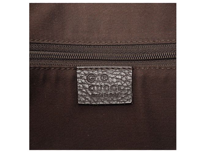 Borsa a tracolla Gucci Abbey D Ring in denim marrone con GG Marrone scuro - vista 5