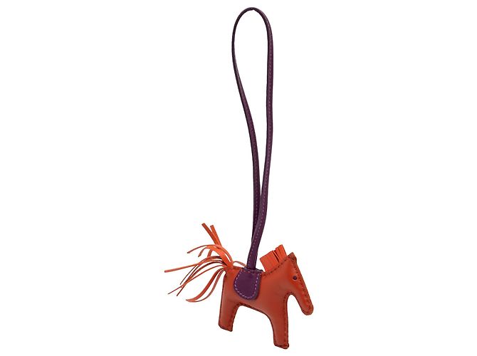 Charm per borsa Hermès Orange Milo Lambskin Grigri Rodeo PM Arancione Porpora - vista 2