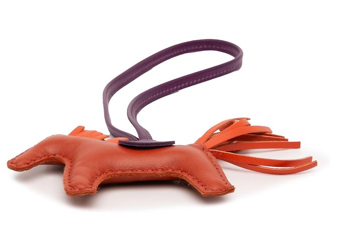 Charm per borsa Hermès Orange Milo Lambskin Grigri Rodeo PM Arancione Porpora - vista 3