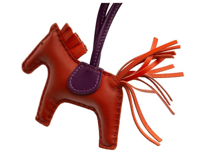 Charm per borsa Hermès Orange Milo Lambskin Grigri Rodeo PM Arancione Porpora - vista 5