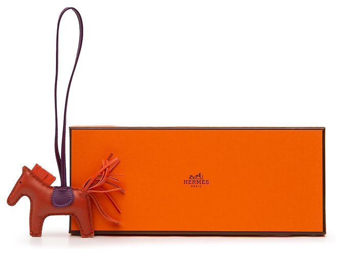 Charm per borsa Hermès Orange Milo Lambskin Grigri Rodeo PM Arancione Porpora - vista 8