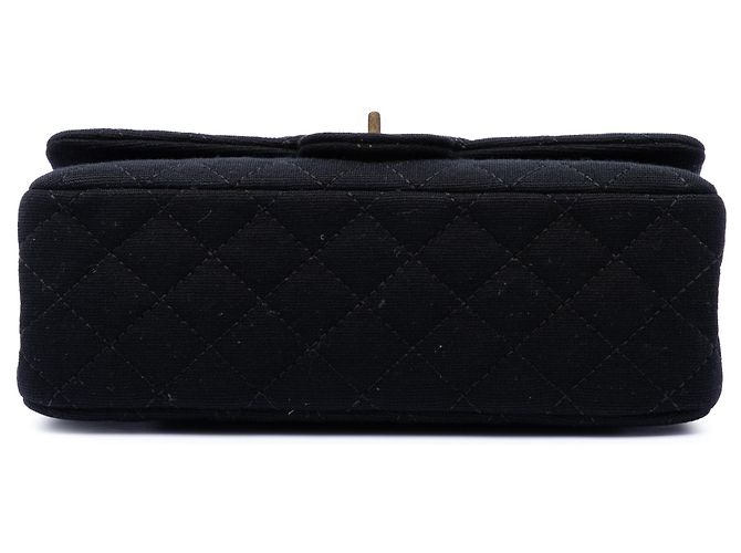 Chanel Black Quilted Jersey Reissue 2.55 Double Flap 225 Nero - vista 3