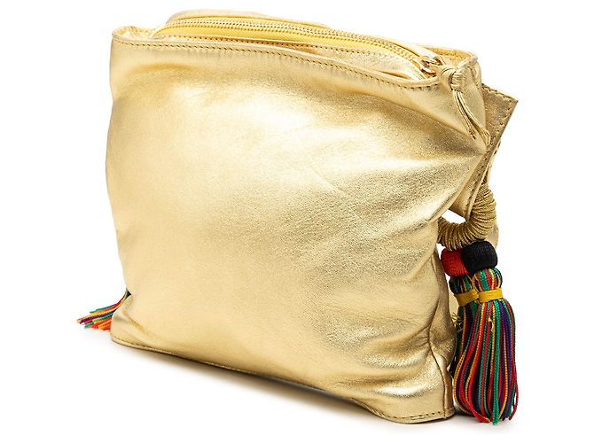 LOEWE Borsa a tracolla Flamenco in Nappa oro D'oro - vista 2