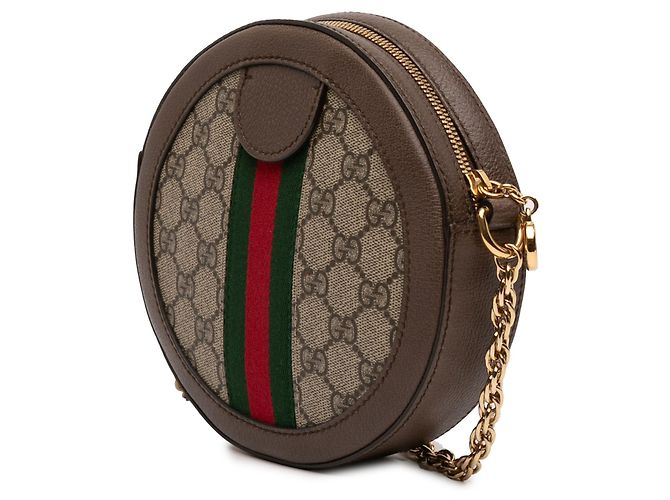Gucci Beige Mini GG Supreme Web Ophidia Borsa a tracolla rotonda - vista 2