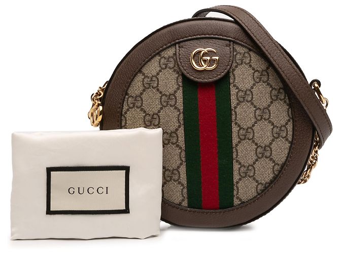 Gucci Beige Mini GG Supreme Web Ophidia Borsa a tracolla rotonda - vista 7