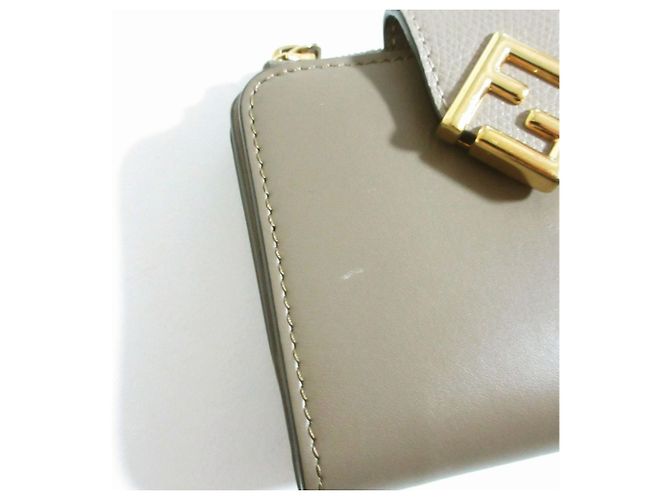 Fendi FF Diamond Klapperbrieftasche Beige - Ansicht 10