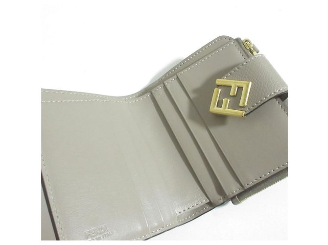 Fendi FF Diamond Klapperbrieftasche Beige - Ansicht 5