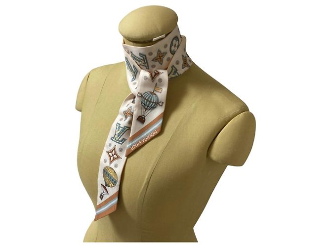 Foulard in seta Bandeau BB From the Cloud Louis Vuitton Multicolore Beige - vista 4