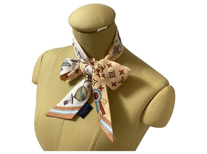 Foulard in seta Bandeau BB From the Cloud Louis Vuitton Multicolore Beige - vista 5