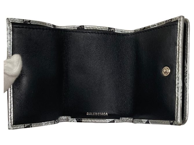 Cartera Compacta Everyday Balenciaga Negro Plata - vista 4