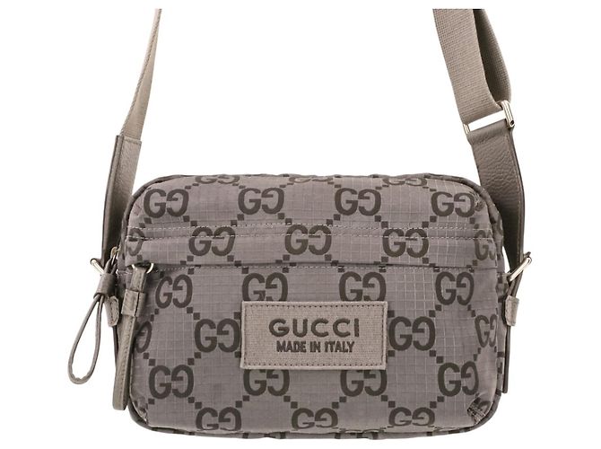 Borsa a tracolla Gucci Econylon GG Marrone - vista 3