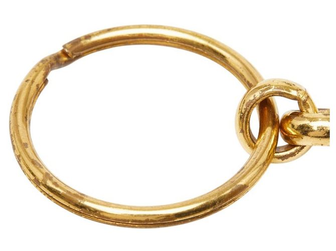 Portachiavi con charm a catena vintage Chanel Coco Mark D'oro - vista 3
