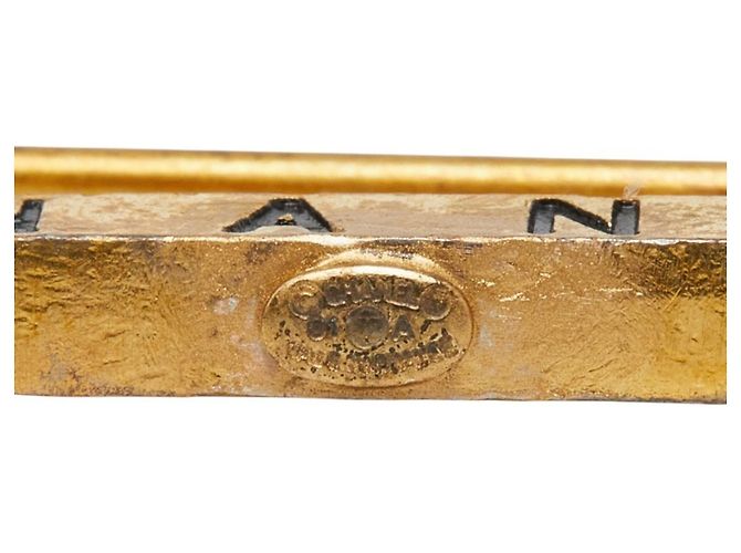 Timeless Spilla Chanel Logo con Spilla di Sicurezza Dorata D'oro - vista 3