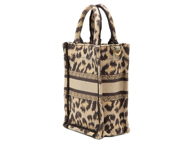 Borsa mini Christian Dior Leopard Book Tote Marrone - vista 2