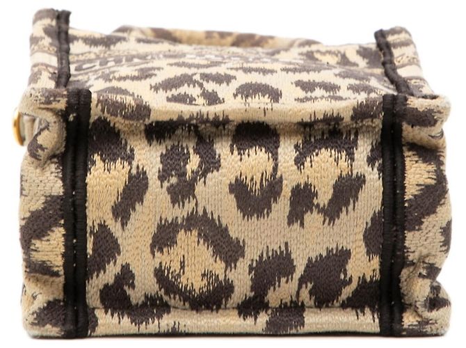 Borsa mini Christian Dior Leopard Book Tote Marrone - vista 3