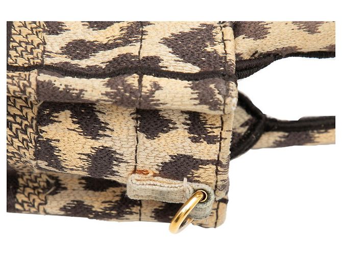 Borsa mini Christian Dior Leopard Book Tote Marrone - vista 5