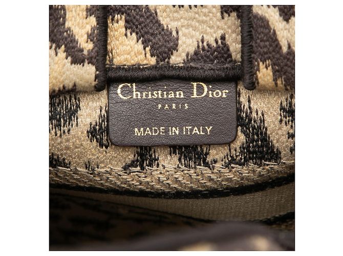Borsa mini Christian Dior Leopard Book Tote Marrone - vista 8