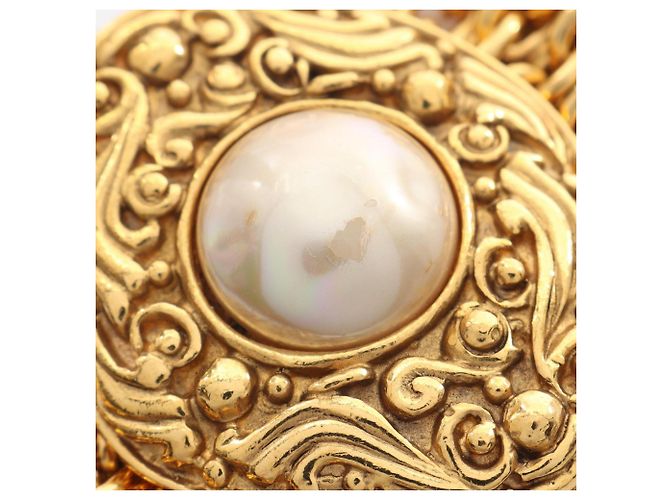 Timeless Bracciale con charm Chanel placcato oro con perle finte Bianco D'oro - vista 6