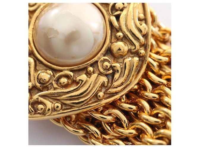 Timeless Bracciale con charm Chanel placcato oro con perle finte Bianco D'oro - vista 7
