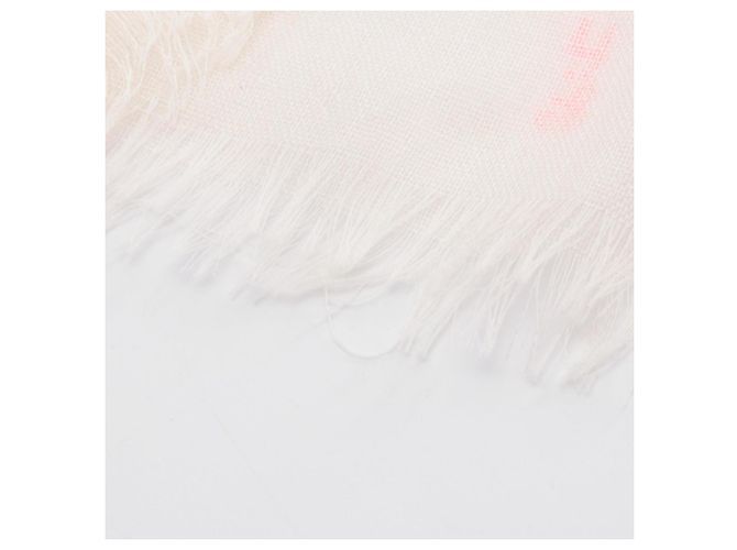 Chal de seda y cachemira Chanel Castaño Rosa Crudo - vista 10
