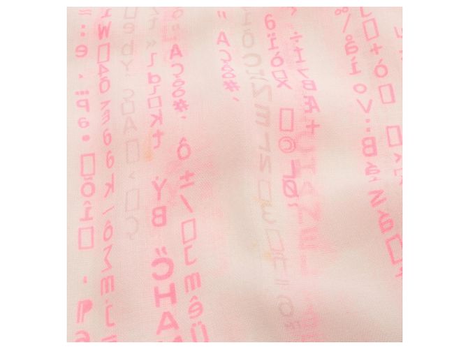 Chal de seda y cachemira Chanel Castaño Rosa Crudo - vista 6