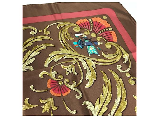 Hermès Sciarpa Carré 90 Hermes Cheval Turc Marrone - vista 6