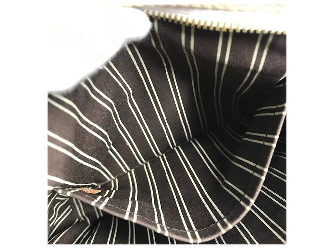 Borsa Tote Louis Vuitton Antigua Cabas PM Marrone Bianco - vista 11