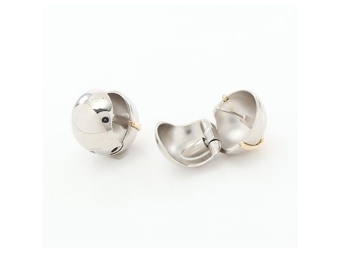 Prada Triangle Logo Stud Earrings Silvery Golden - view 2