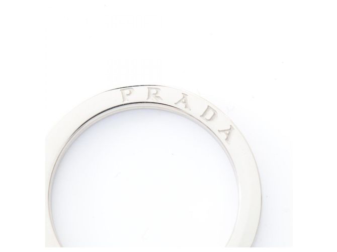 Collana portachiavi in acciaio inossidabile argento Prada - vista 4