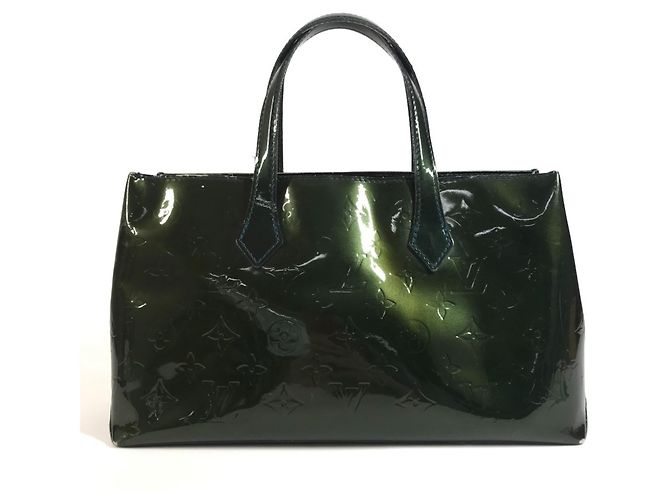 Borsa Tote Louis Vuitton Monogram Vernis Wilshire PM Blu - vista 2
