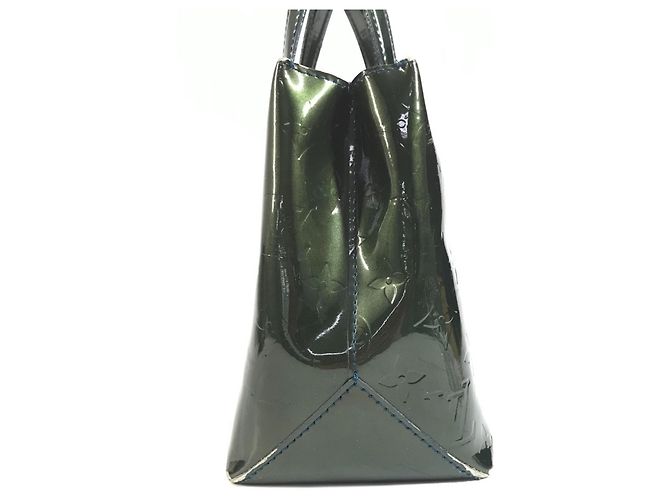 Borsa Tote Louis Vuitton Monogram Vernis Wilshire PM Blu - vista 3