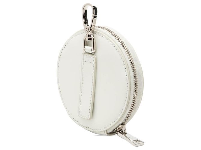 Prada Triangle Logo White Patent Leather Coin Case - view 2