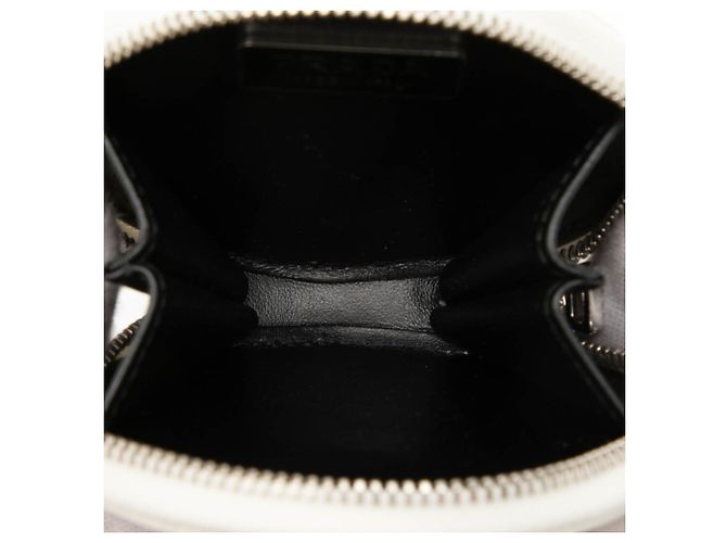 Prada Triangle Logo White Patent Leather Coin Case - view 4